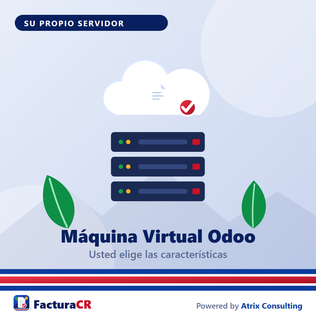 Máquina Virtual Odoo (Persona Física, 4 GB RAM, 80 GB, 4 TB, 2 Horas)